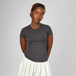 Graphite Grey Shyne Basic Top